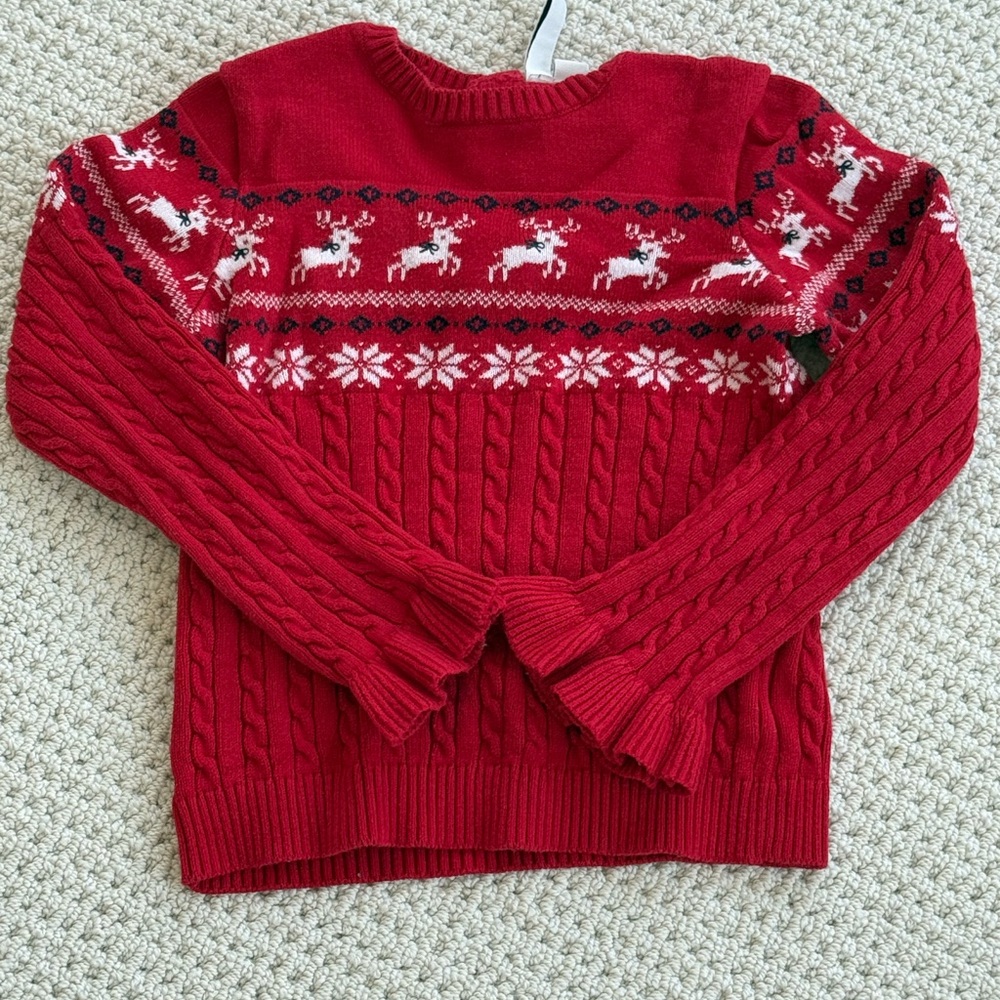 Janie and Jack Festive Red Knit Sweater